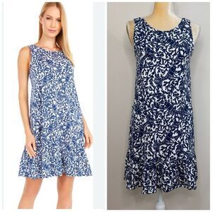 Lilly Pulitzer Kristen Flounce Dress Size XS Oyster Bay Navy Ruffle Pockets